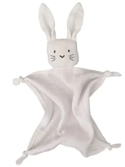 Puuvillainen Cuddly unipupu, valkoinen