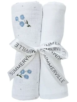 Puuvillainen harsoliina 2kpl 70x70 cm – Bluebell