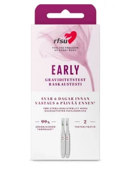Raskaustesti RFSU puikko 2kpl -testaa varhain