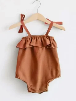 Ruffles Slip Strap body, brown
