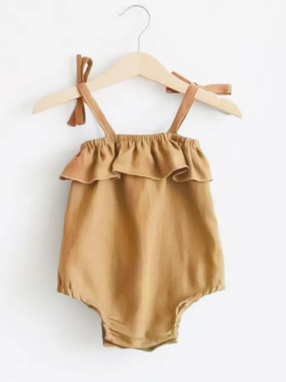 Ruffles Slip Strap body, mustard