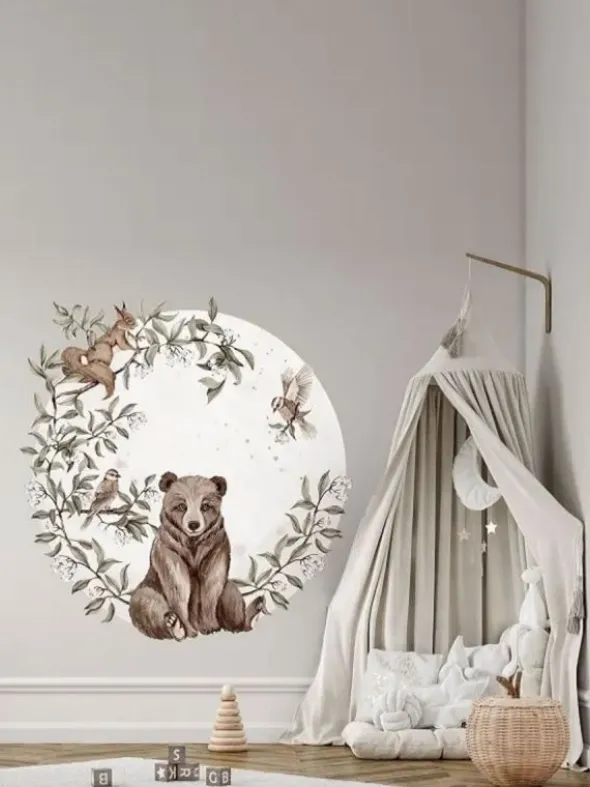 Seinätarra 140cm, Circle Forest Animals 1