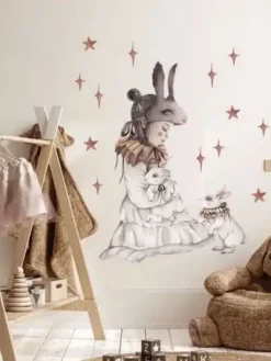 Seinätarra Setti 150x100cm, Bunny Girl