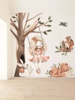 Seinätarra Setti 100x100cm, Forest Story XXL