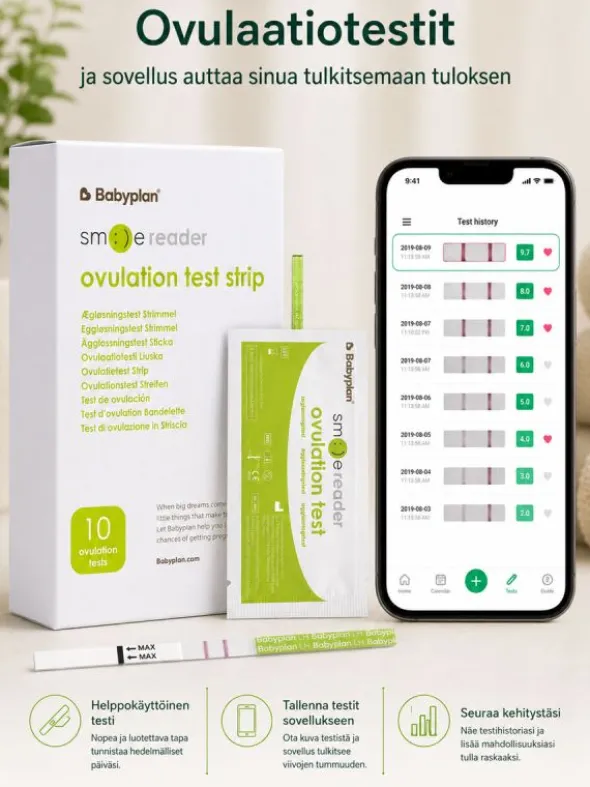 Smile Reader Ovulaatiotesti 10 kpl + Sovellus