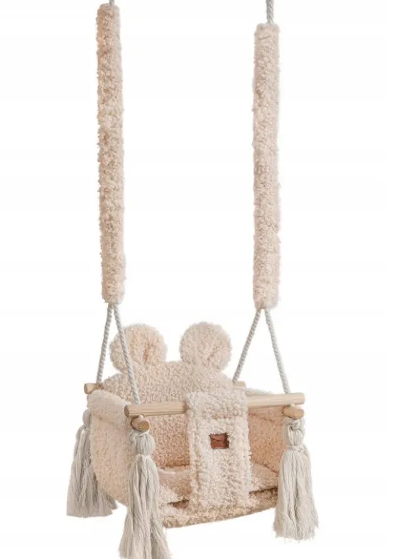 Swing Teddy Bear – lasten suloinen sisäkeinu, Teddy Beige