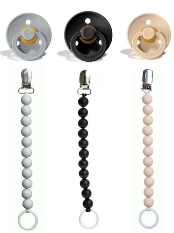 Tuttinauhat ja BIBS tutit vauvalle 3-PACK, musta
