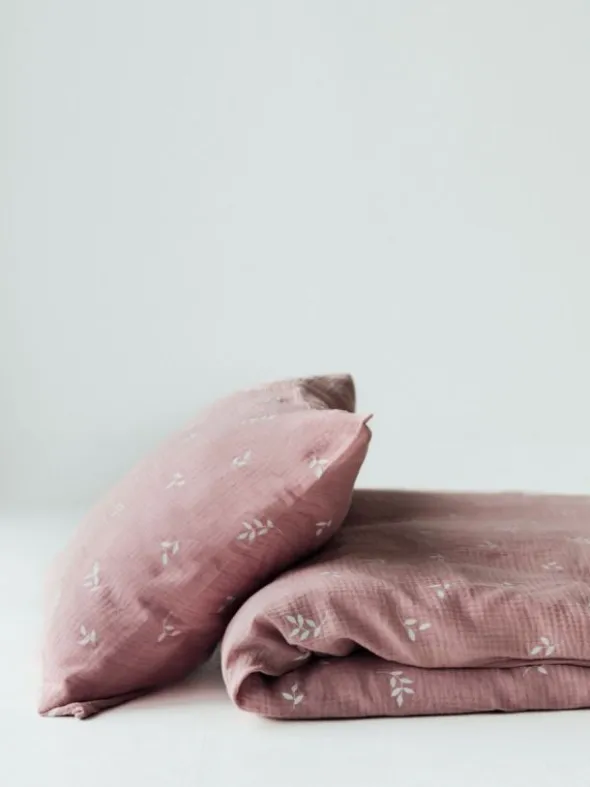 Vauvan harso pussilakanasetti 85x125cm - Blush Leaves