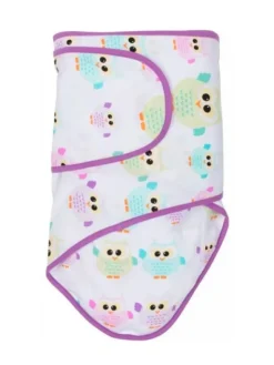 Vauvan kapalo, pöllöt, violetti reuna | MIRACLE BLANKET