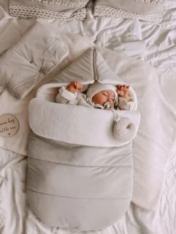 Vauvan talvi lämpöpussi jossa lampaantalja, beige