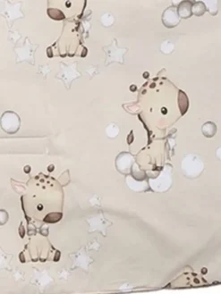 Vauvan turvakaukalon lämpöpussi – Beige velvet and giraffes
