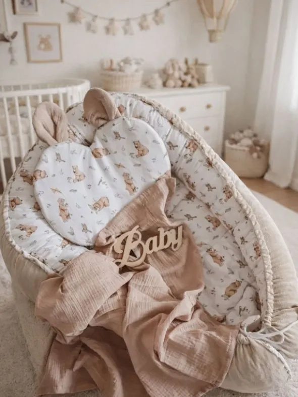Vauvapesä, bears velvet beige