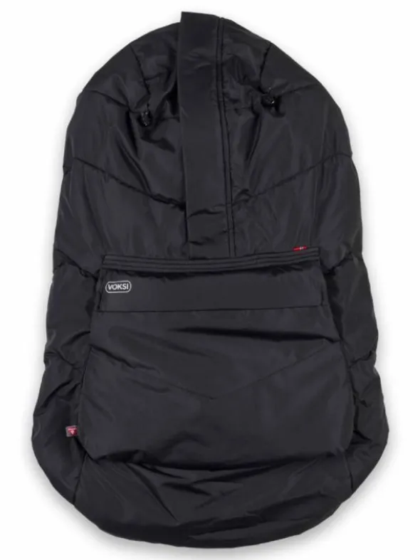 Voksi Carrier Cover – Kantorepun lämmin tuulisuoja vauvalle, Black