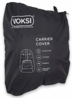 Voksi Carrier Cover – Kantorepun lämmin tuulisuoja vauvalle, Black