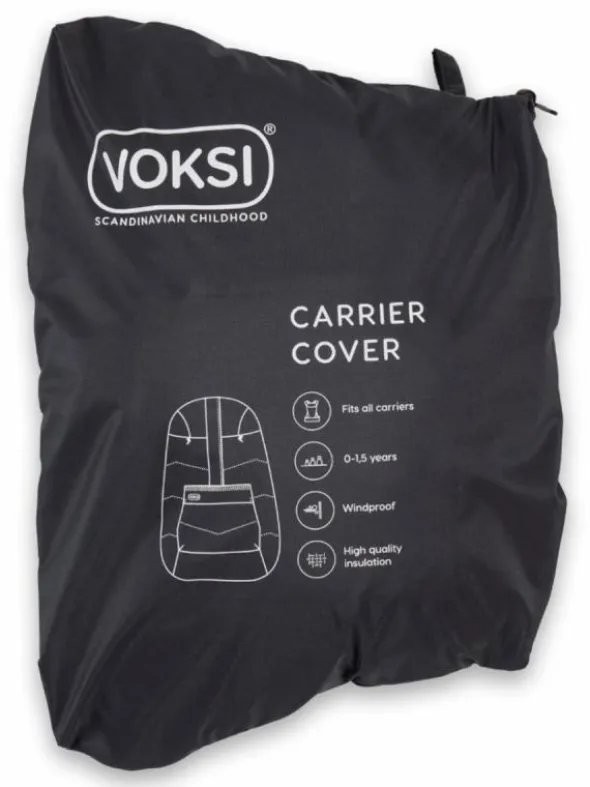 Voksi Carrier Cover – Kantorepun lämmin tuulisuoja vauvalle, Black