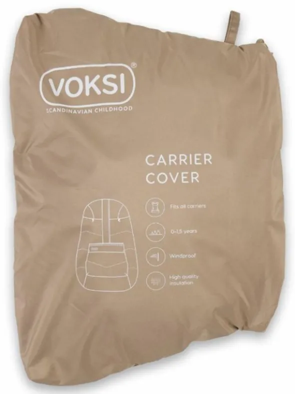 Voksi Carrier Cover – Kantorepun lämmin tuulisuoja vauvalle, Dark Sand