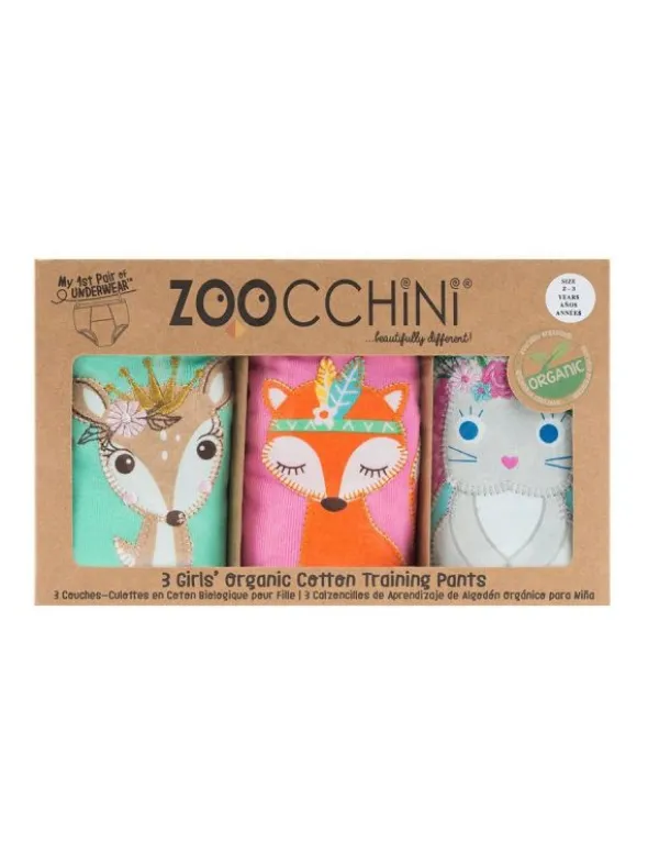 Zoocchini-harjoitteluhousut 3 kpl Woodland Princesses tytöille